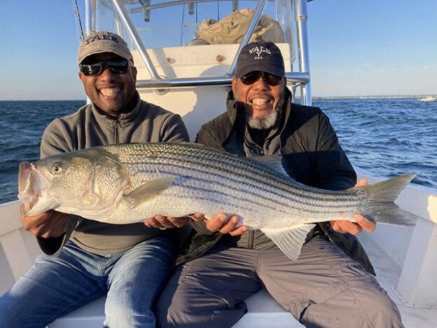 Trophy striped bass fishing out of Falmouth